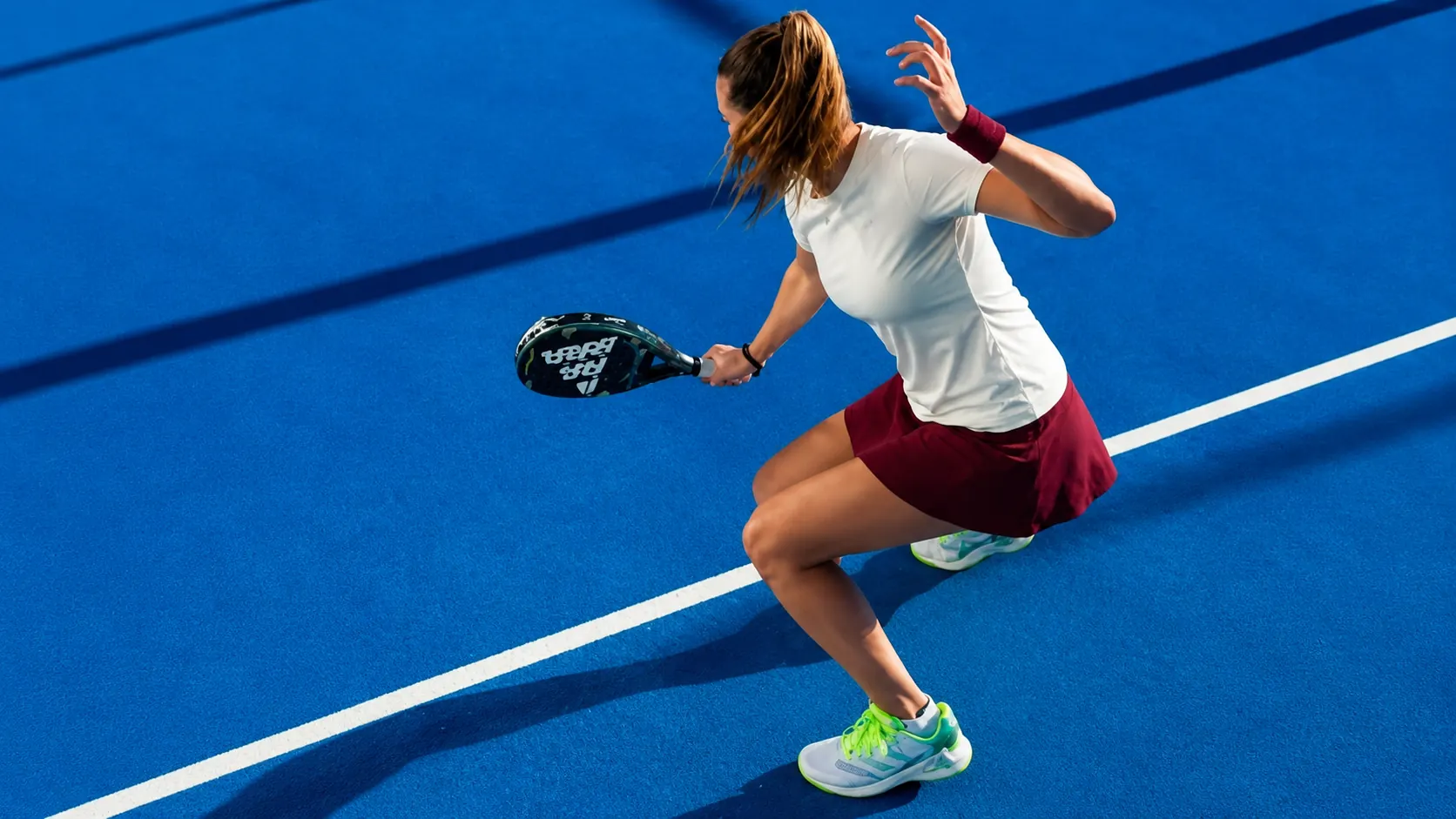 Padel player at professional court